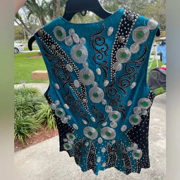 Showtime Blue Western Horse Show Outfit with Black Undershirt Size S/M